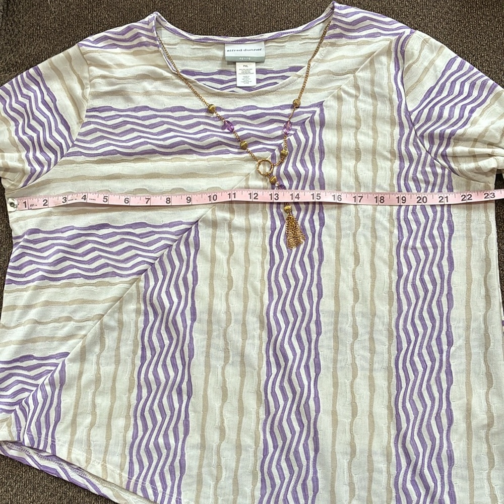 Alfred Dunner Women's Garden Party Spliced Stripe Texture Top size PXL - Picture 7 of 12